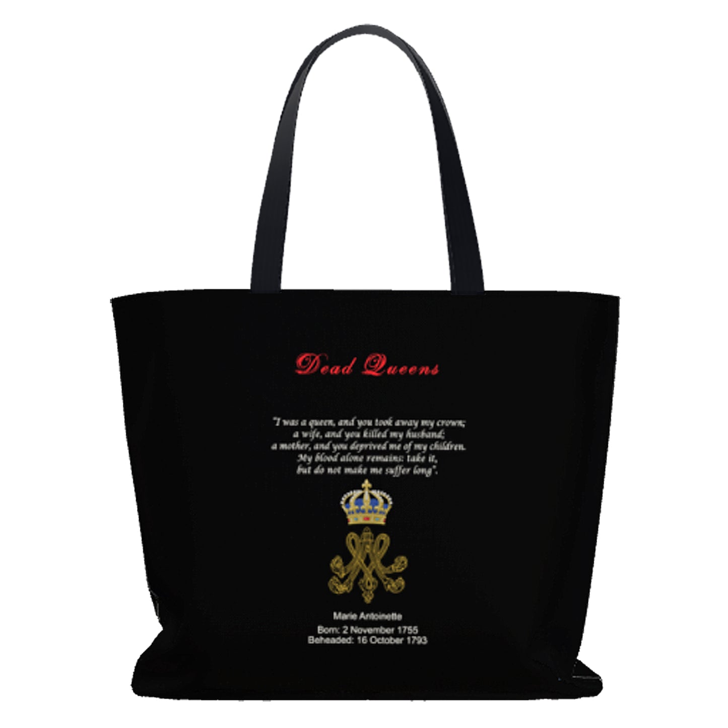 Marie Antoinette Oversize Tote Bag - Back - Dead Queens