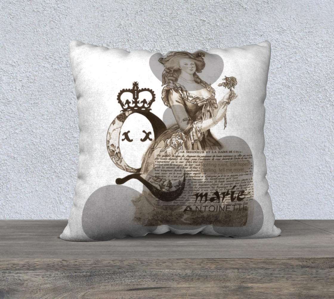 Marie Antoinette White Pillow 22x22