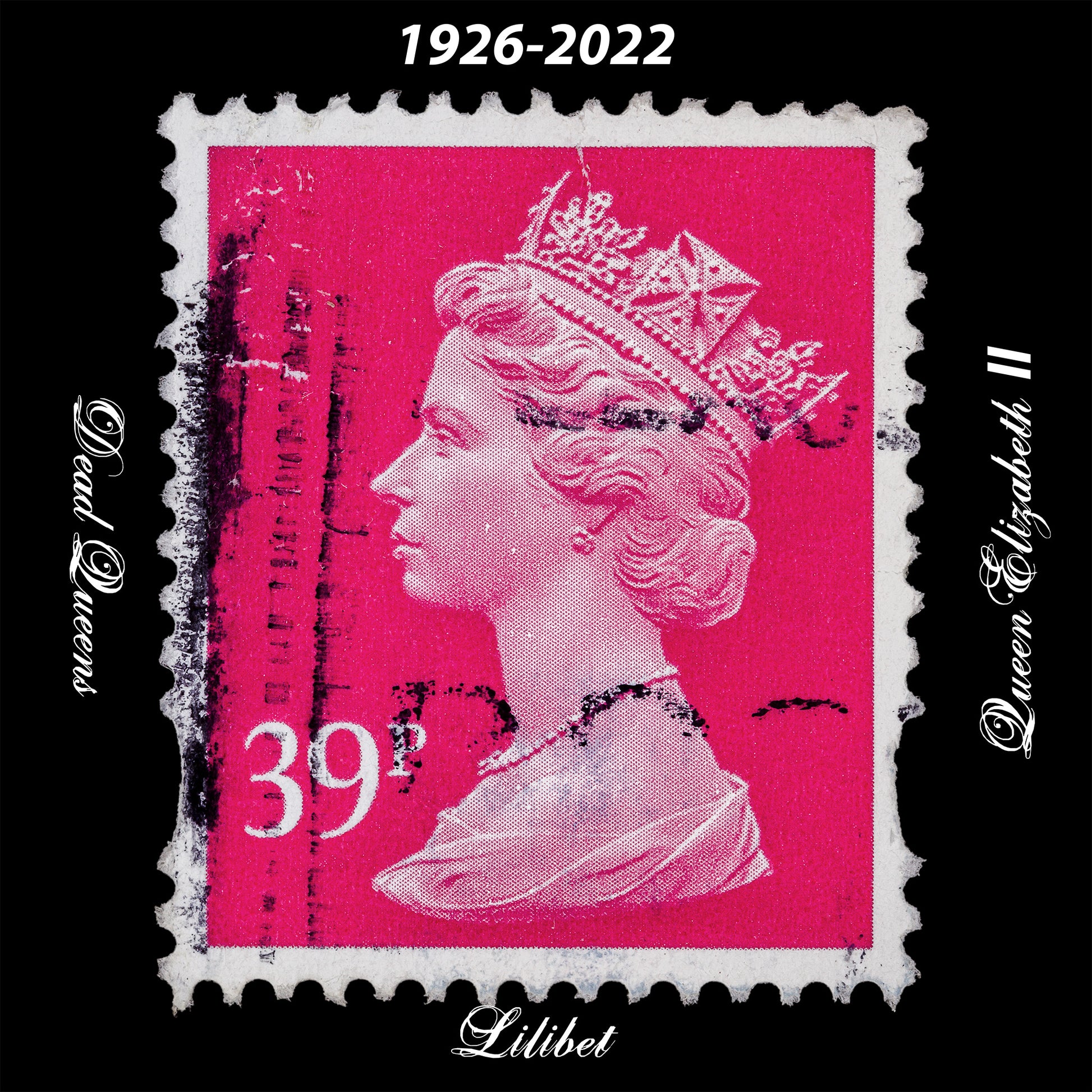 Queen Elizabeth II Pink Stamp Silk Square Scarf - Art - British Queen