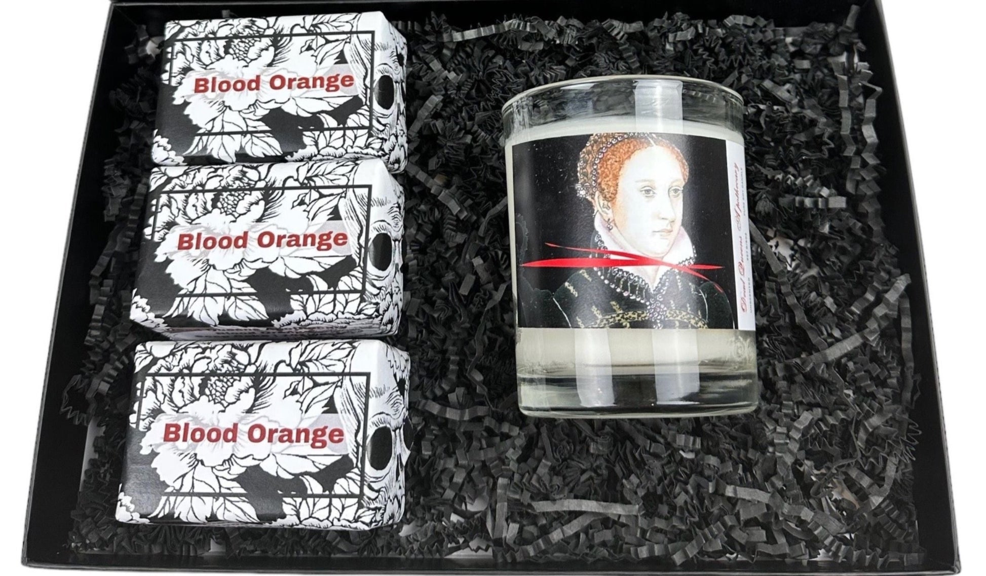Mary Queen of Scots Blood Orange Soap Cake and Candle Gift Box
