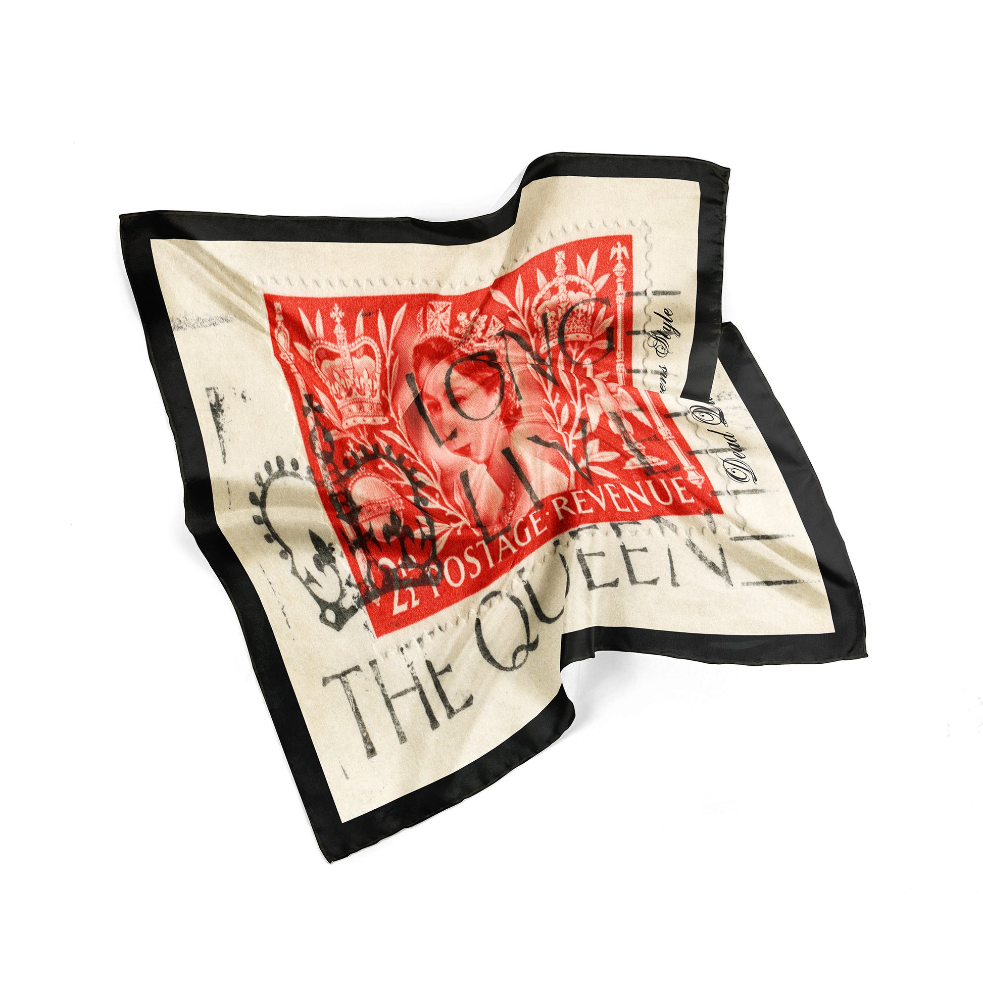 Queen Elizabeth II Stamp Silk Square Scarf 2 - British Queen
