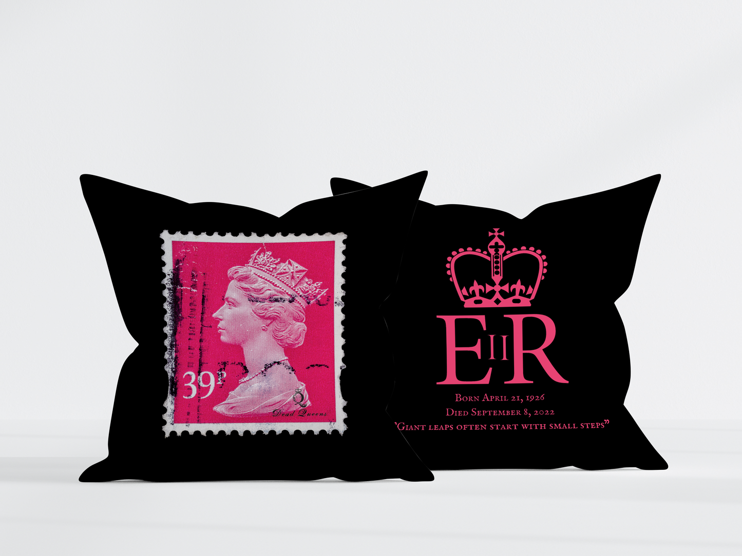 Queen Elizabeth II Stamp Pillow Cover - 22x22