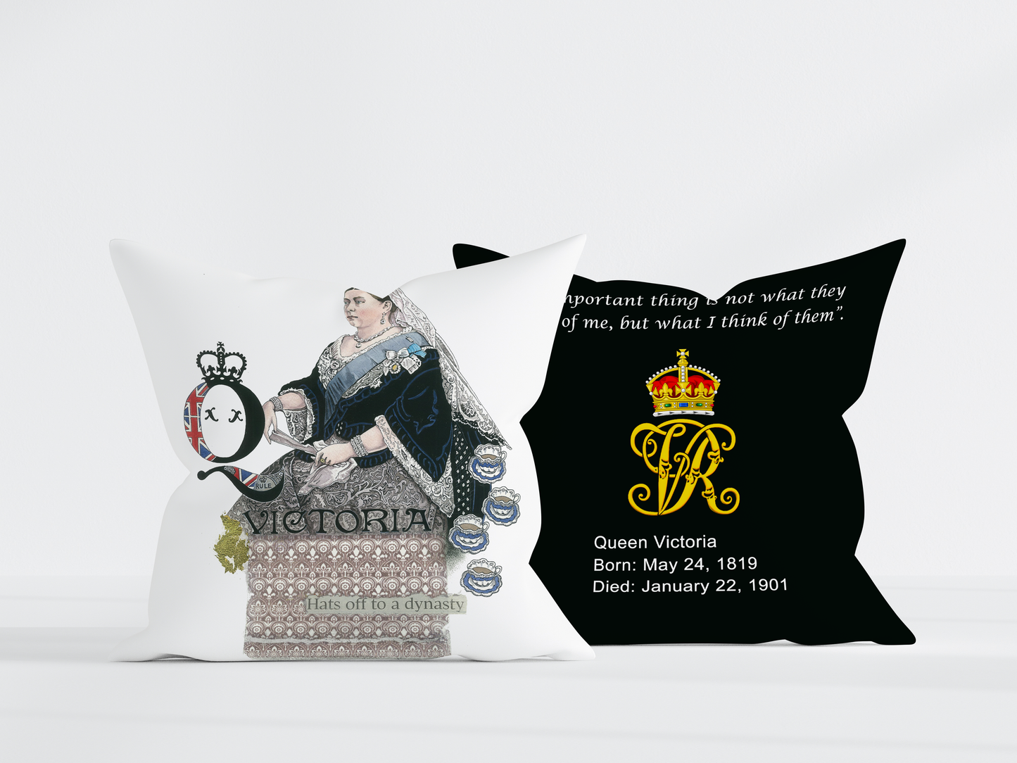 Queen Victoria Navy Pillow 18x18