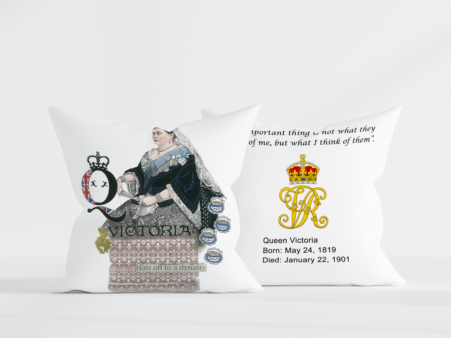 Queen Victoria Pillow 18x18