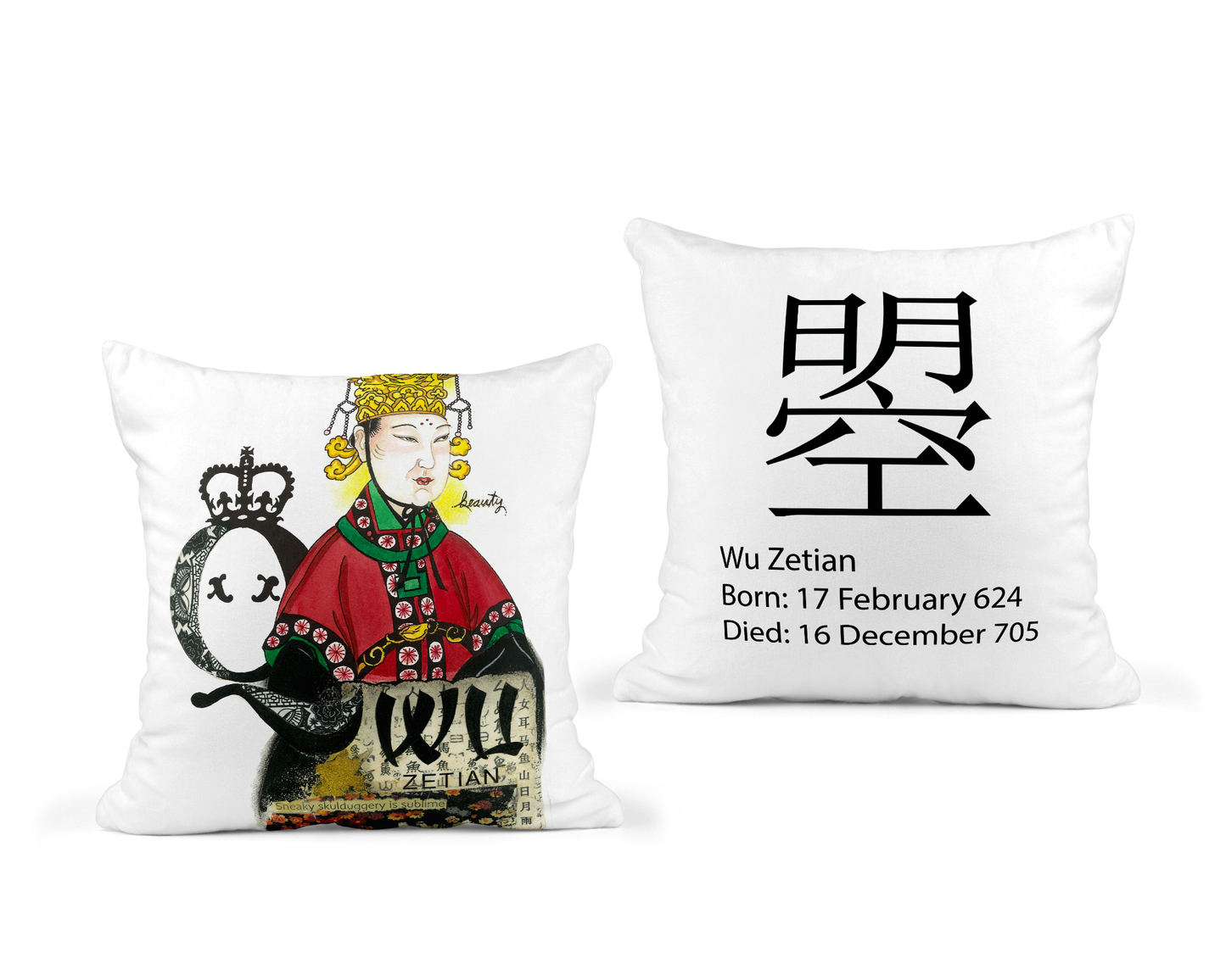 Empress Wu in Colour Pillow Cover - 18x18