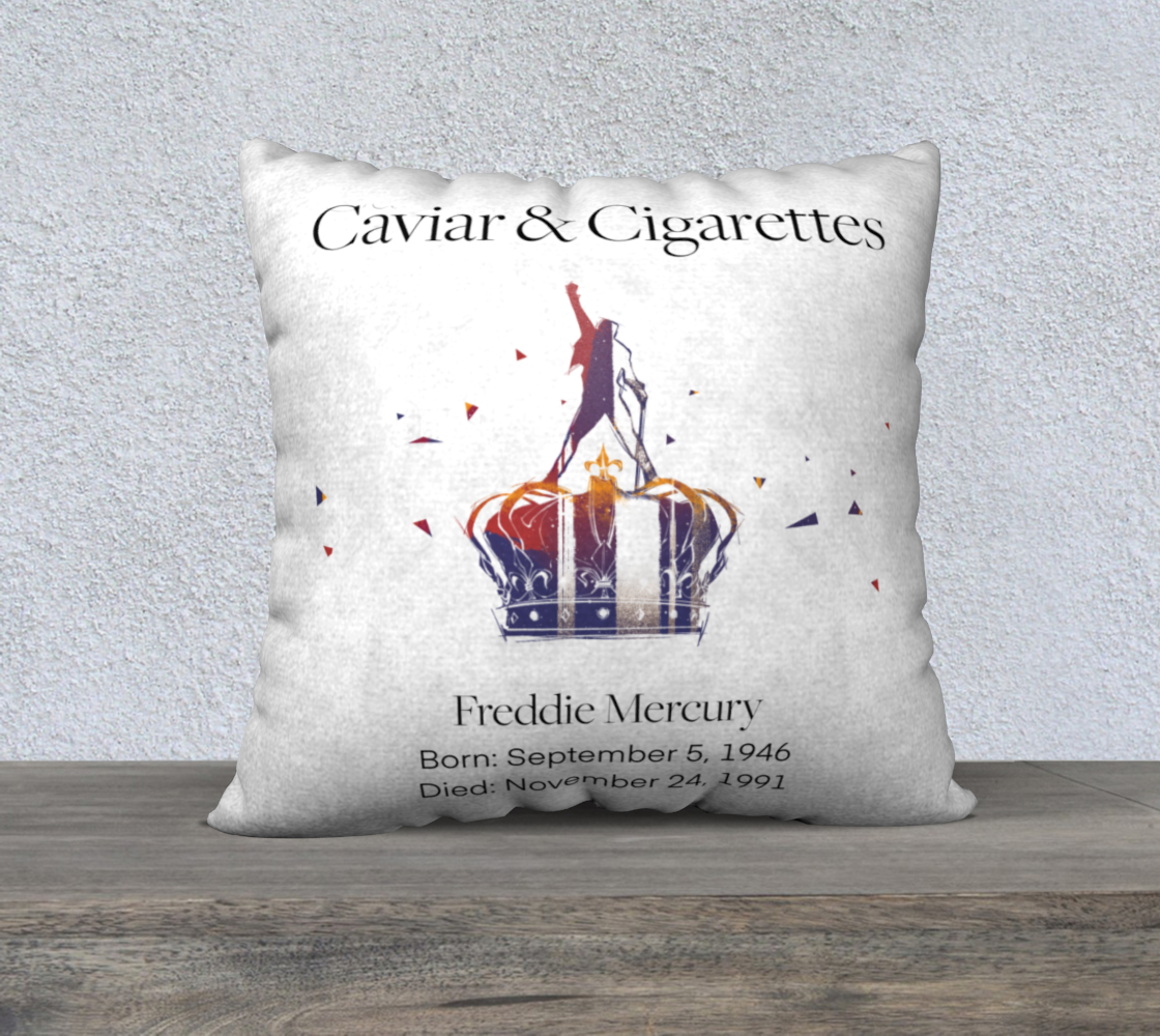 Queen Freddie Mercury White Throw Pillow 22x22