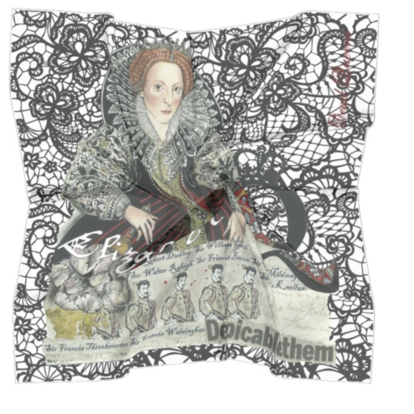 Queen Elizabeth I Silk Square Art Scarf 3 - Dead Queens