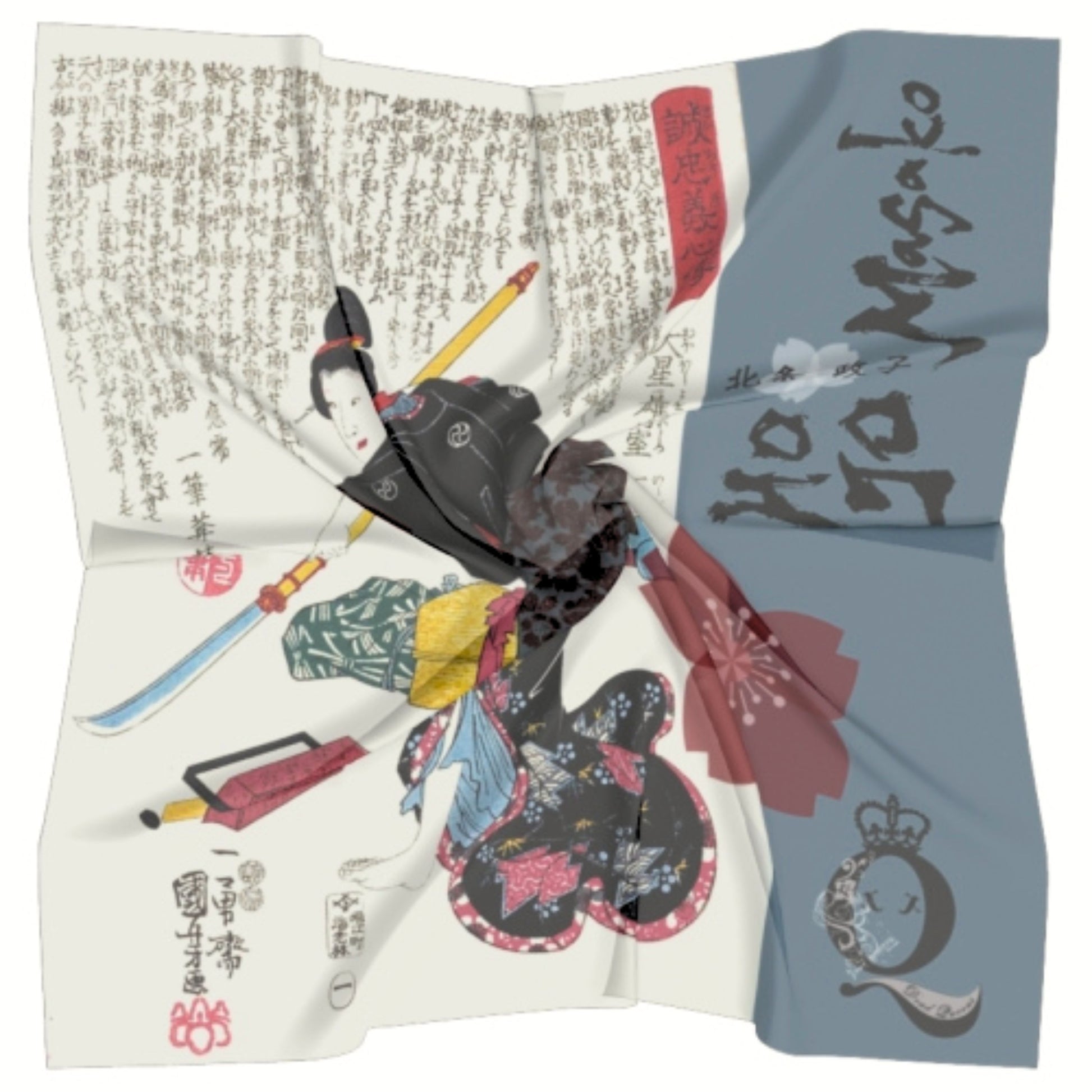 Hojo Masako Samurai Silk Scarf1- Dead Queens