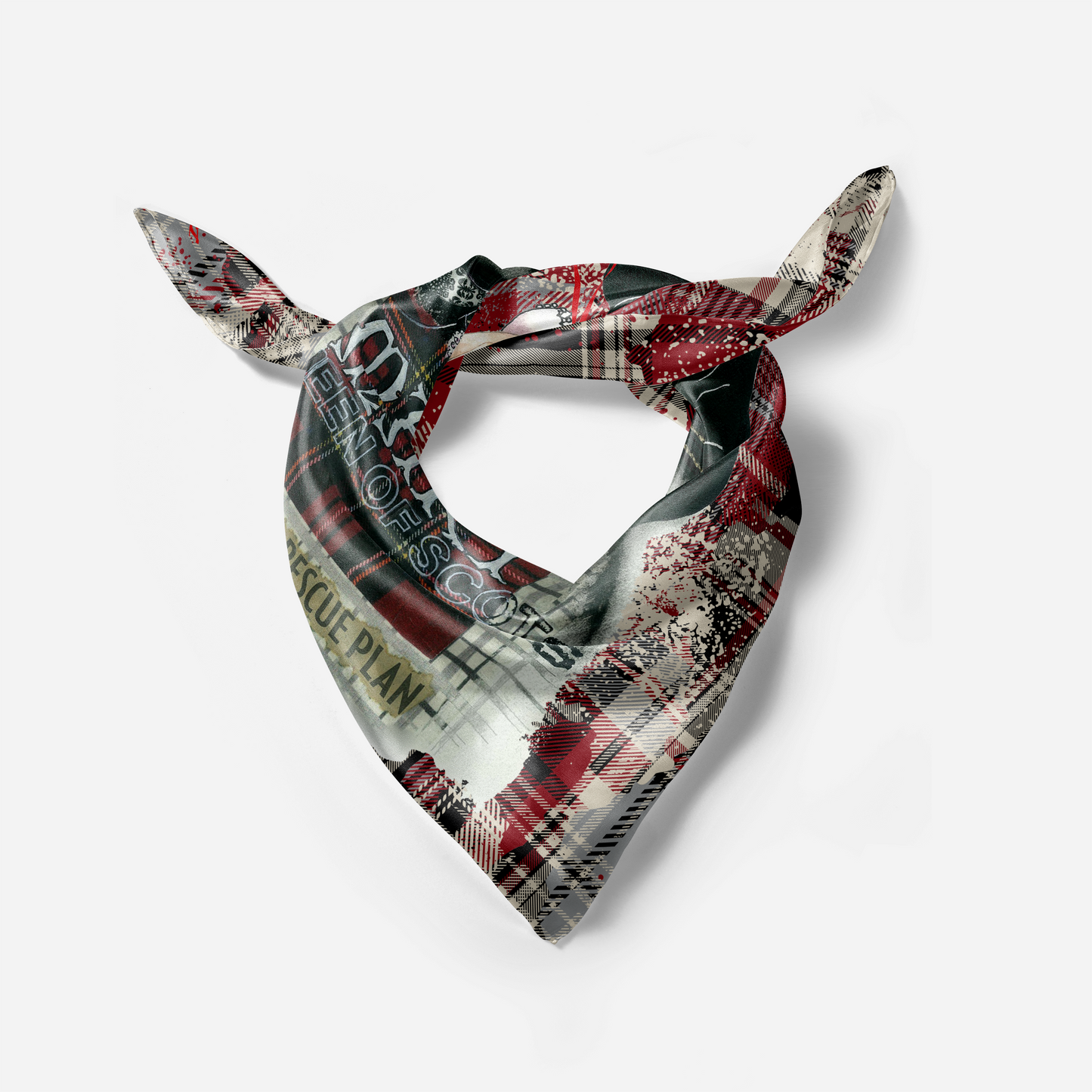 Mary Queen of Scots Plaid Square Silk Scarf - Dead Queens