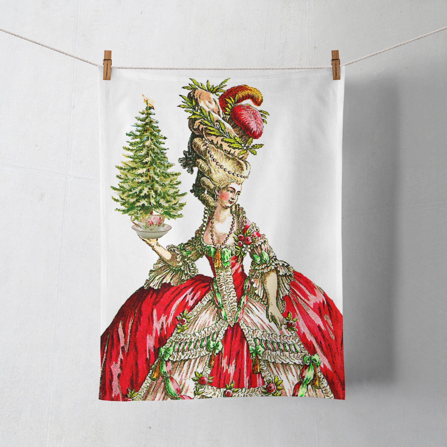 Marie Antoinette Holiday Spirit Tea Towel - Dead Queens