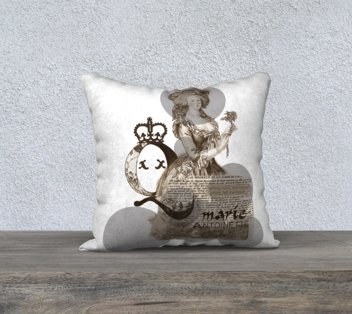 Marie Antoinette White Pillow 18x18