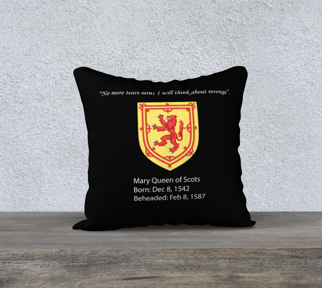 Mary Queen of Scots Pillow - Black Back - 18x18