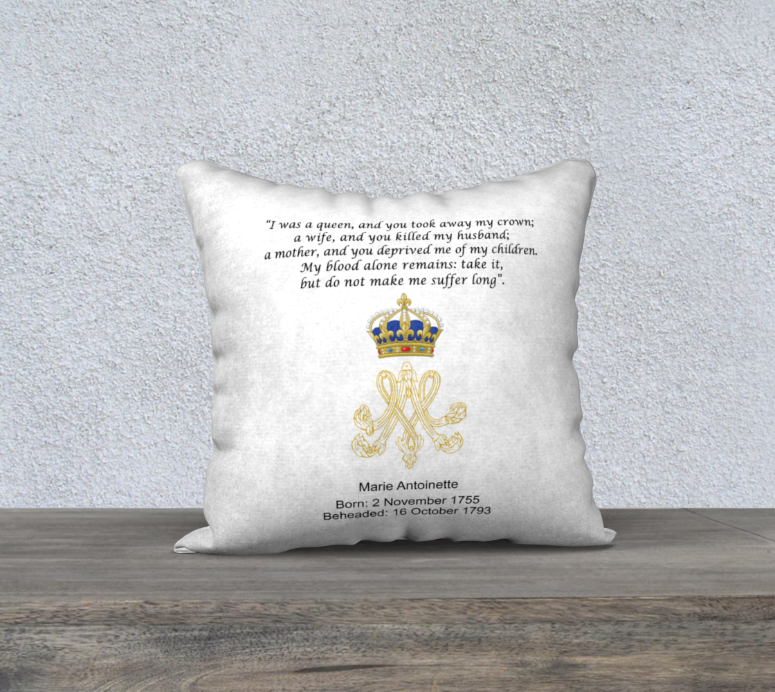 Marie Antoinette White Pillow 18x18