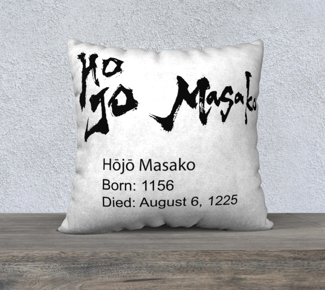 Hojo Masako White Throw Pillow 22x22