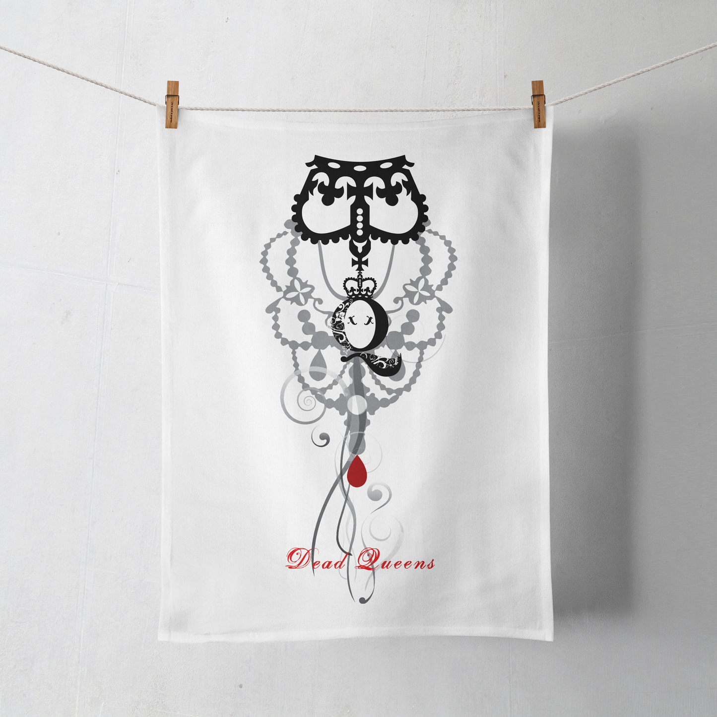 Dead Queens Signature Blood Drop Tea Towel