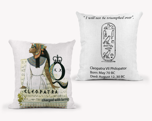 Cleopatra White Pillow 18x18