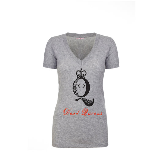 Dead Queens Deep V Logo T