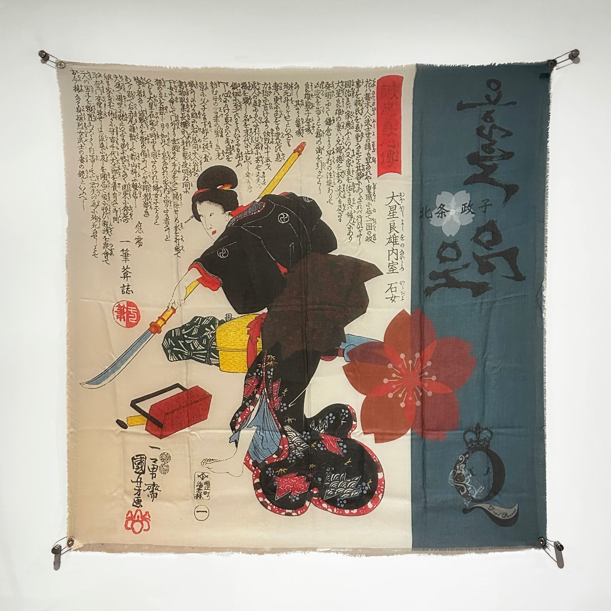 Hojo Masako Samuari Silk/Modal Scarf Wall Hanging