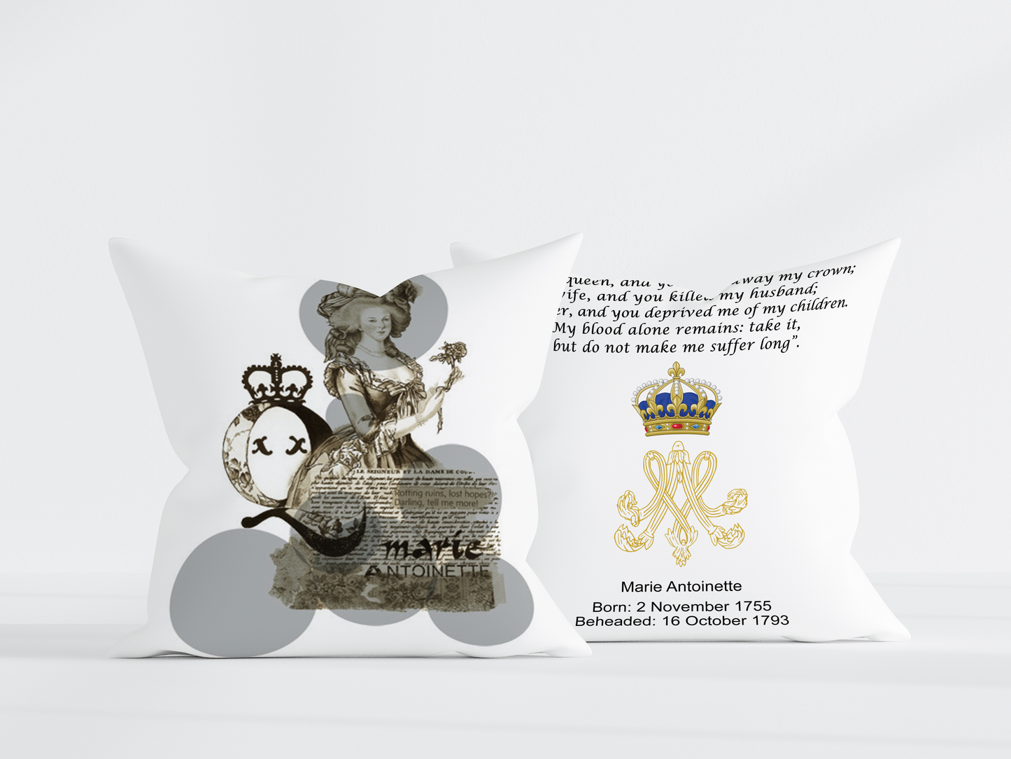 Marie Antoinette Pillow Cover - White - 18x18