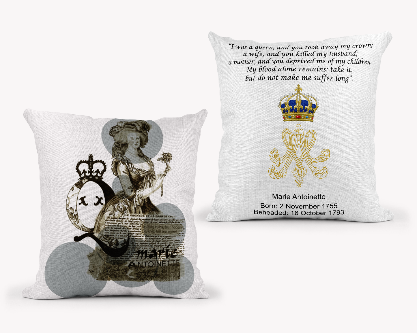 Marie Antoinette Pillow Cover - White - 18x18