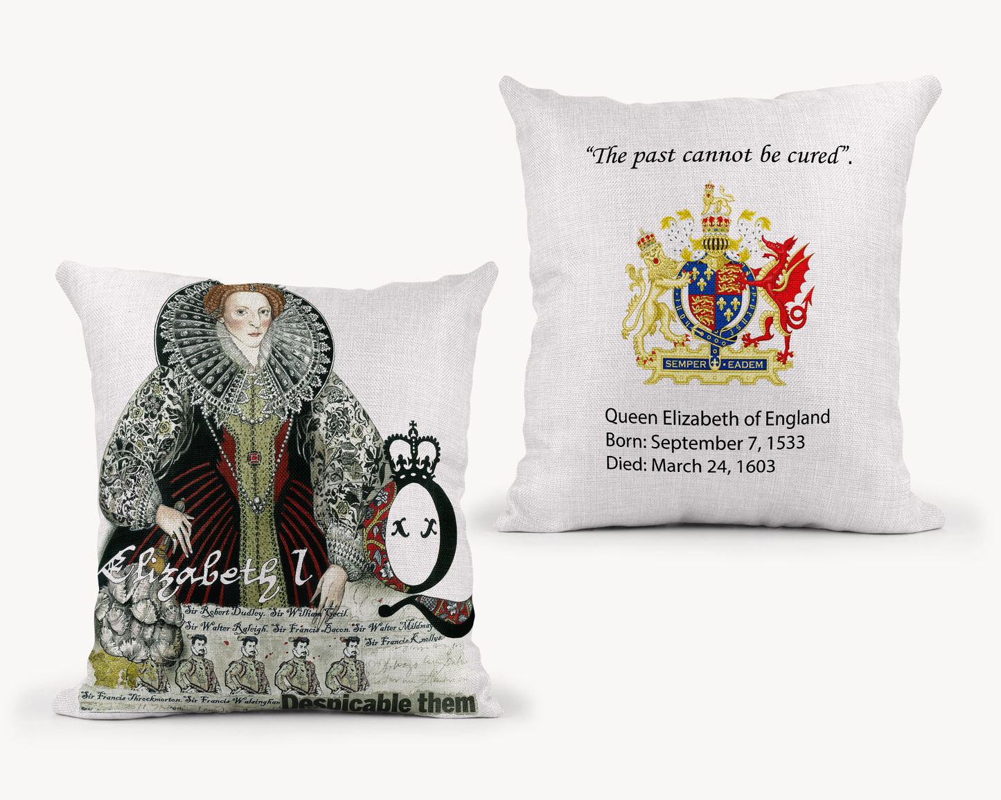 Queen Elizabeth Pillow Cover - 22x22