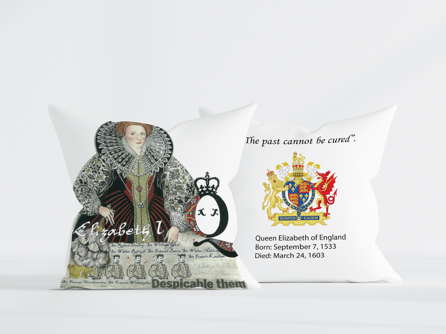 Queen Elizabeth Pillow Cover - 18x18