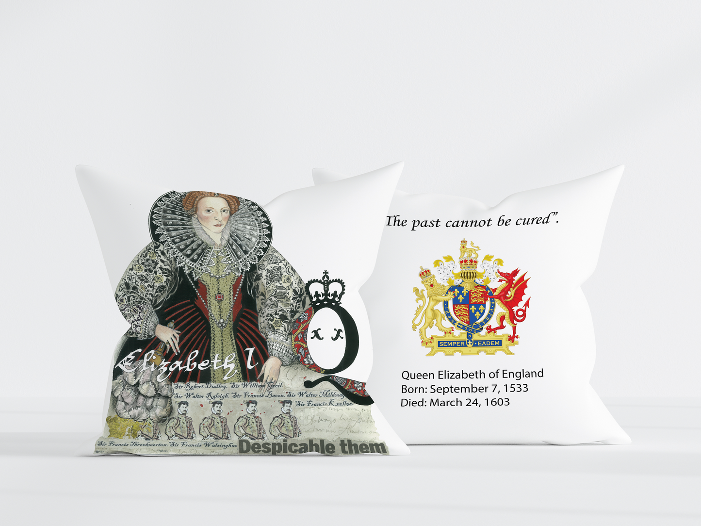Queen Elizabeth Pillow Cover - 22x22
