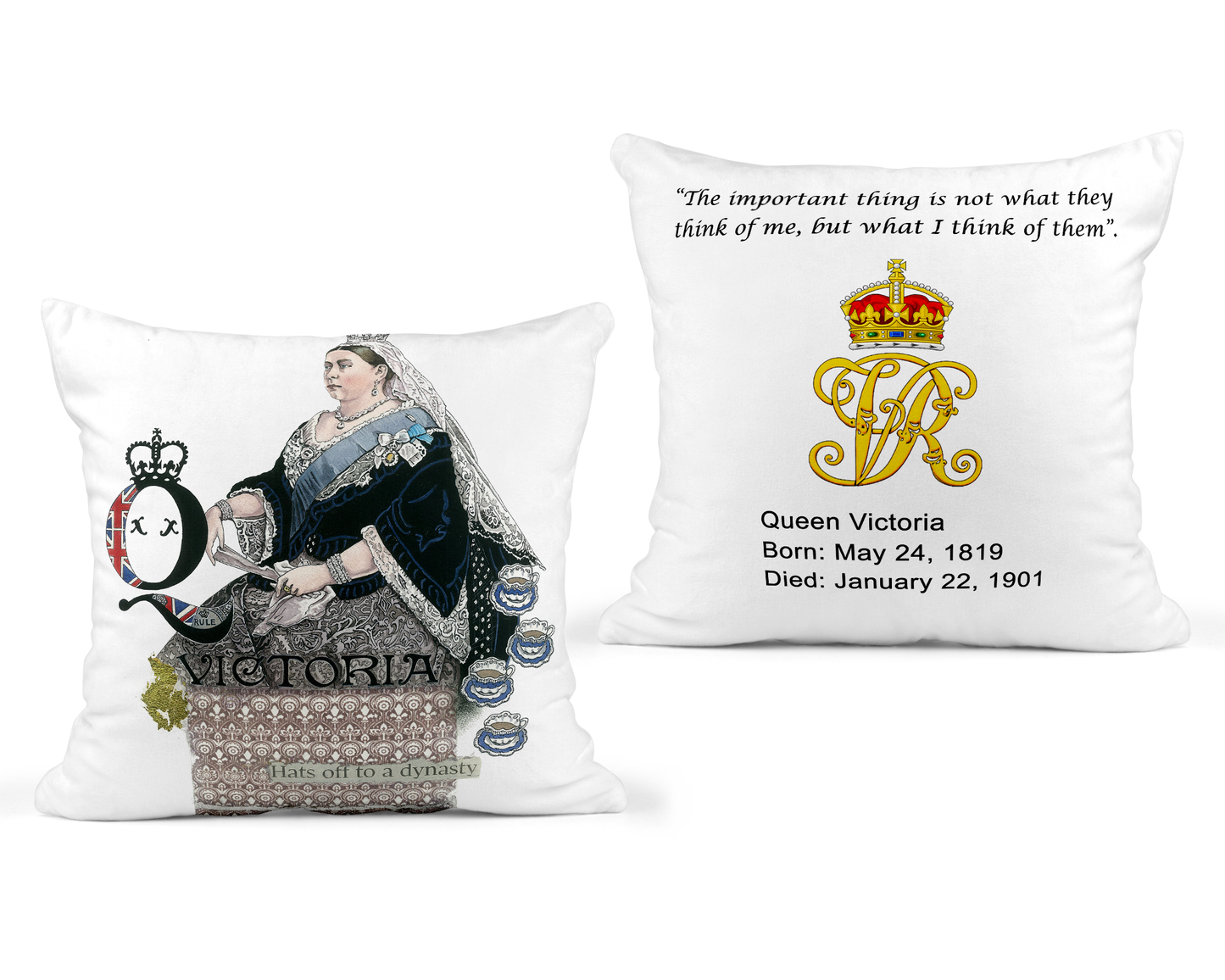 Queen Victoria Pillow 18x18