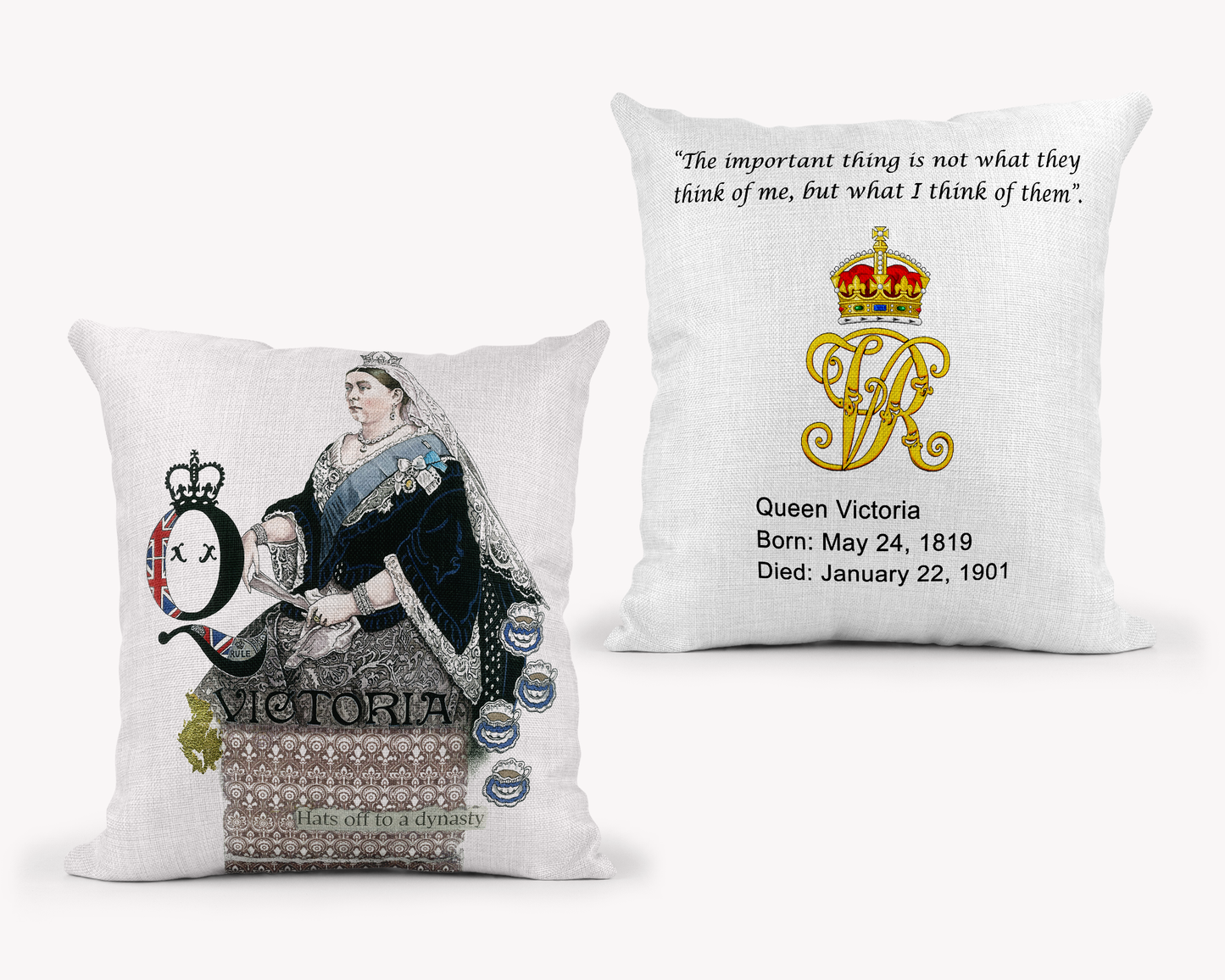 Queen Victoria Pillow 18x18