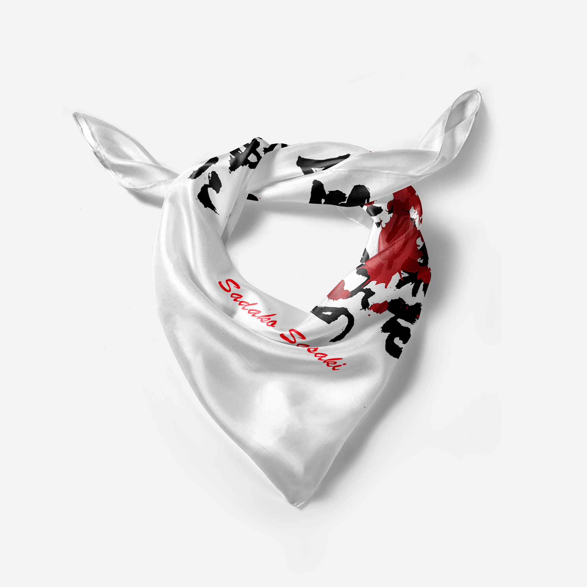 Sadako Sasaki Paper Crane Silk Square Scarf