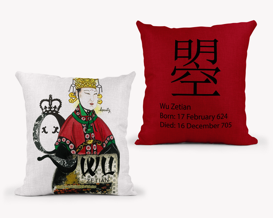 Empress Wu in Colour Pillow Cover-RedBK - 22x22