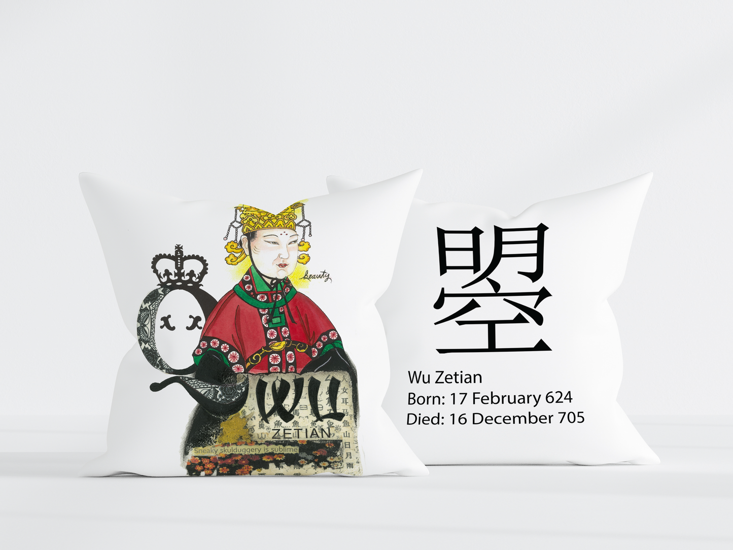 Empress Wu in Colour Pillow Cover - 18x18