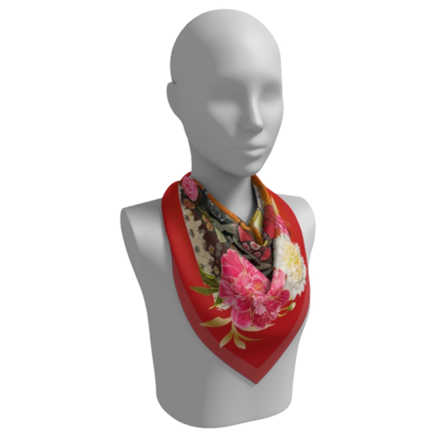 Empress Wu Floral 100 % Silk Square Scarf
