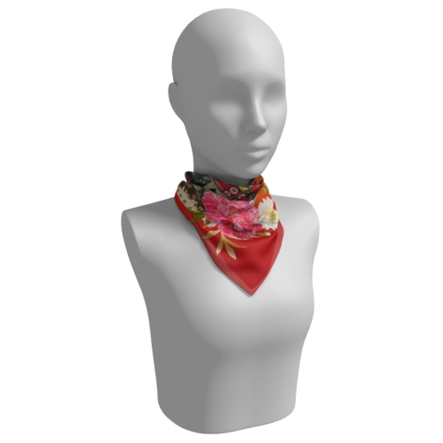 Empress Wu Floral 100 % Silk Square Scarf