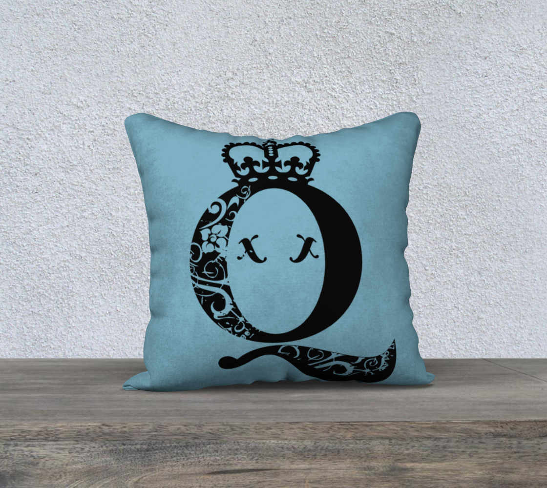 Queen Freddie Blue Throw Pillow 18x18