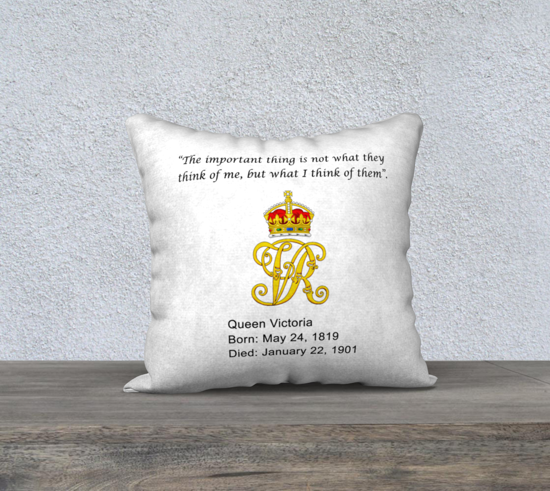 Queen Victoria Pillow 18x18